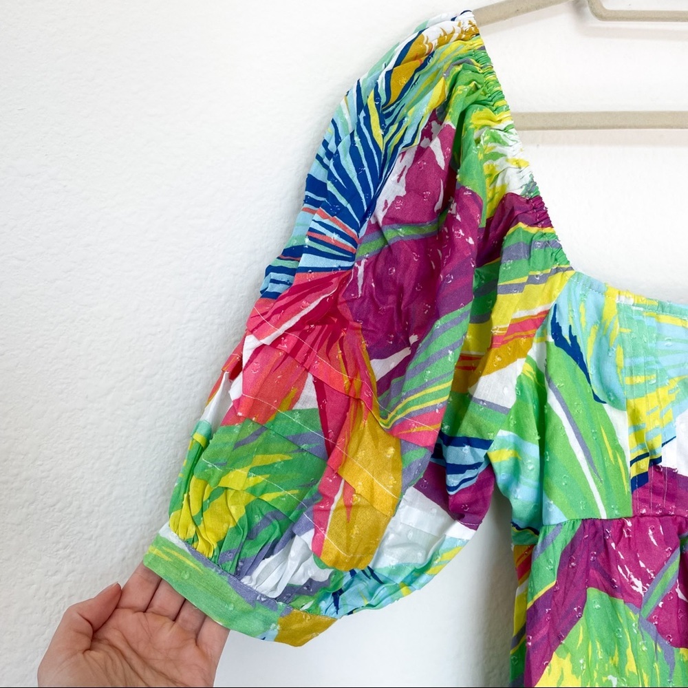 Anthropologie + Farm Rio Rainbow Leaves Midi Dress - Picture 6 of 9